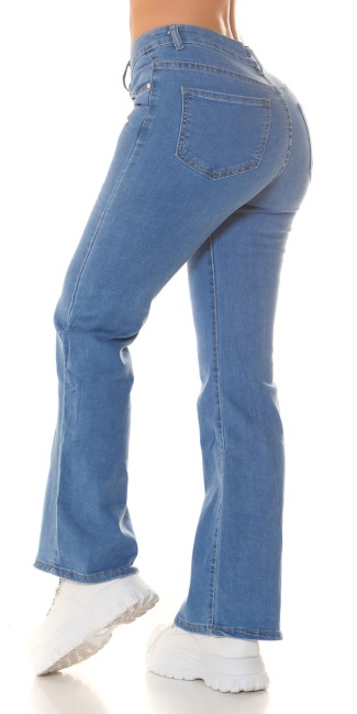 Hoge taille flared jeans blauw